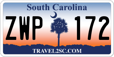 SC license plate ZWP172