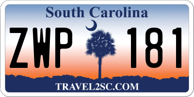 SC license plate ZWP181