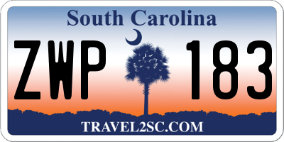 SC license plate ZWP183