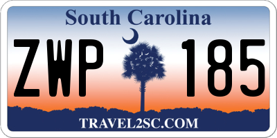 SC license plate ZWP185