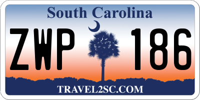 SC license plate ZWP186