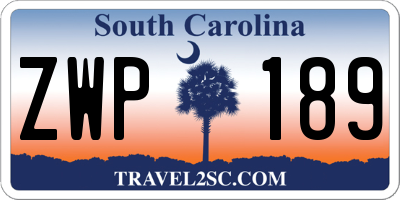 SC license plate ZWP189