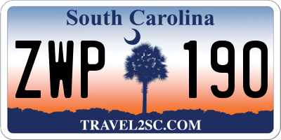 SC license plate ZWP190