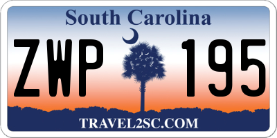 SC license plate ZWP195