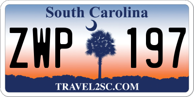 SC license plate ZWP197
