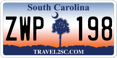 SC license plate ZWP198