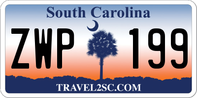 SC license plate ZWP199
