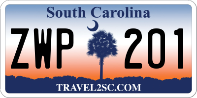 SC license plate ZWP201