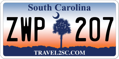 SC license plate ZWP207