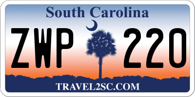 SC license plate ZWP220