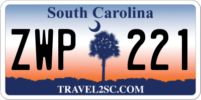 SC license plate ZWP221