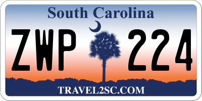 SC license plate ZWP224