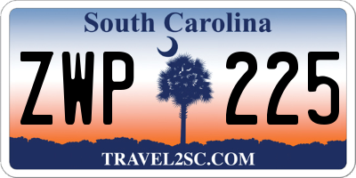 SC license plate ZWP225