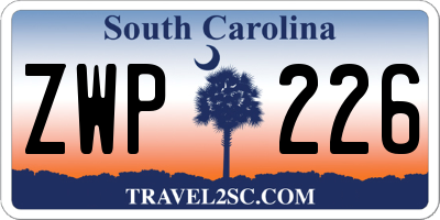 SC license plate ZWP226
