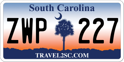 SC license plate ZWP227