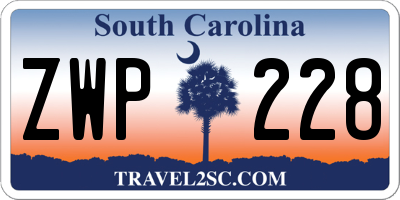 SC license plate ZWP228