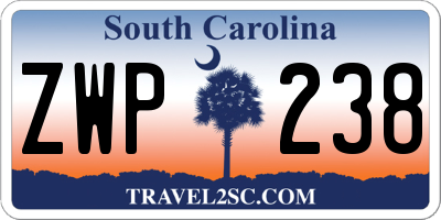 SC license plate ZWP238