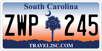 SC license plate ZWP245