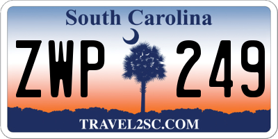 SC license plate ZWP249