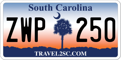SC license plate ZWP250