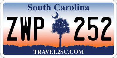 SC license plate ZWP252