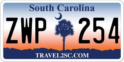 SC license plate ZWP254