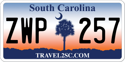 SC license plate ZWP257