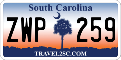 SC license plate ZWP259