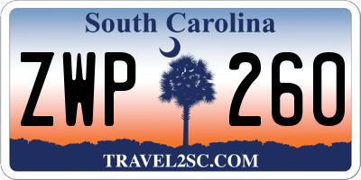 SC license plate ZWP260