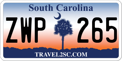 SC license plate ZWP265