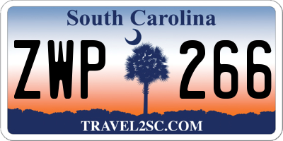 SC license plate ZWP266