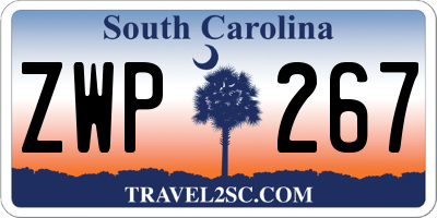 SC license plate ZWP267
