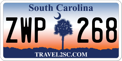 SC license plate ZWP268