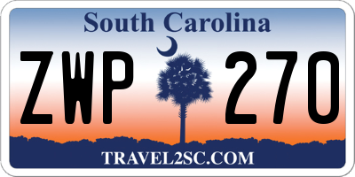 SC license plate ZWP270