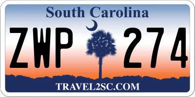SC license plate ZWP274