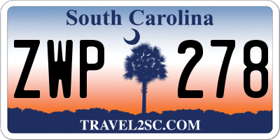 SC license plate ZWP278