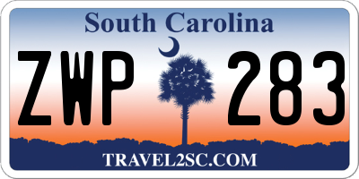SC license plate ZWP283