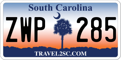 SC license plate ZWP285