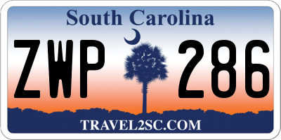 SC license plate ZWP286