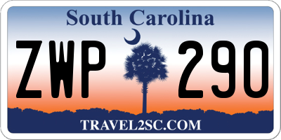 SC license plate ZWP290