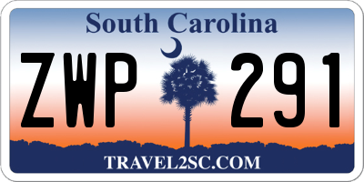 SC license plate ZWP291