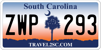 SC license plate ZWP293