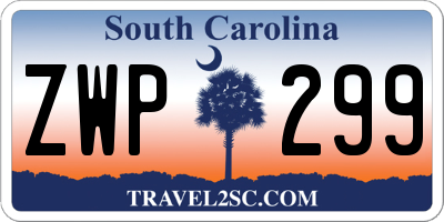 SC license plate ZWP299