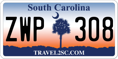 SC license plate ZWP308