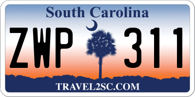 SC license plate ZWP311