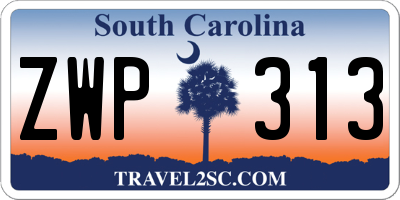 SC license plate ZWP313
