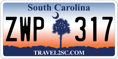 SC license plate ZWP317