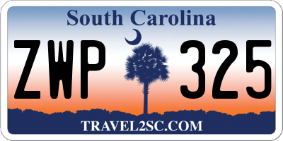SC license plate ZWP325