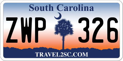 SC license plate ZWP326