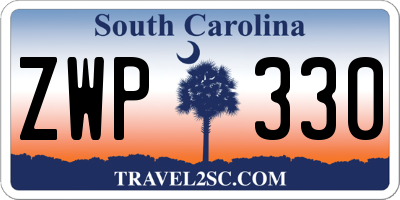 SC license plate ZWP330